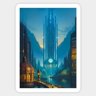 Solarpunk City - Gorgeous Tower Building Sticker